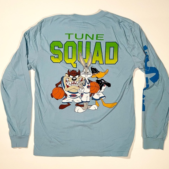 Space Jam Toon Squad Bugs Bunny Blue Shirt Long Sleeve - Size Medium (38-40) - Picture 2 of 6